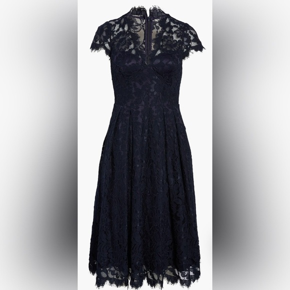 Eliza J Dresses & Skirts - Eliza J Macy’s NWT Navy Eyelash Lace Fit & Flare Cocktail Evening Party Dress 8